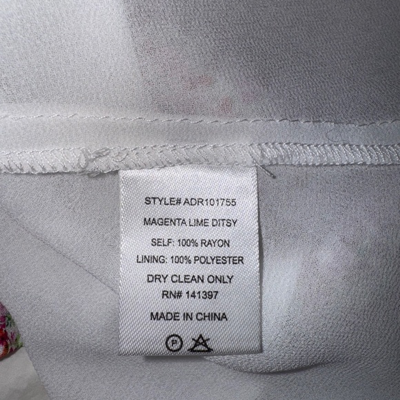 Astr Floral Print Puff Sleeve Dress Magenta Lime Ditsy XS - Picture 14 of 14